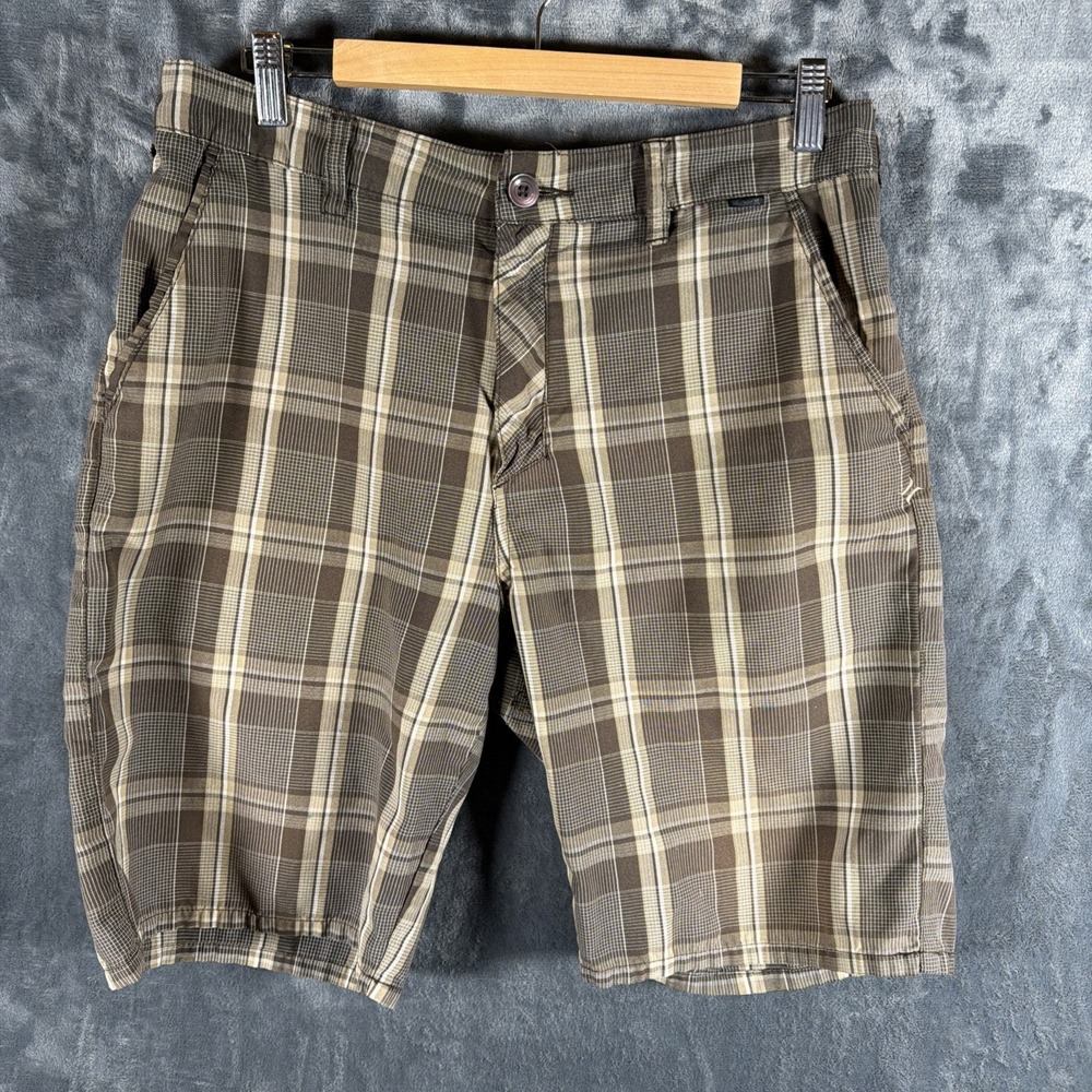 Hurley Plaid Walk Shorts 32 Fall 09 Y2K Skate Surf Vintage 55/45 Cotton Poly